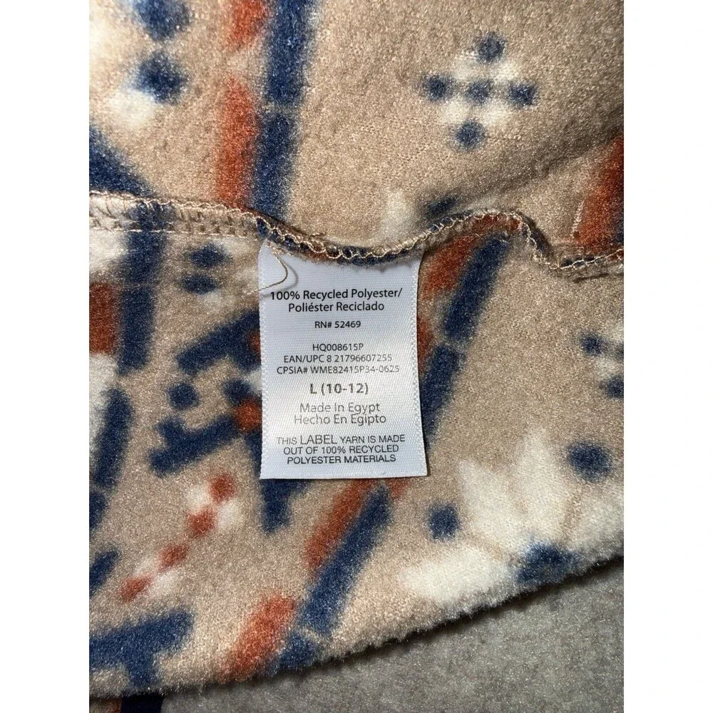 Wonder Nation Boys Size L (10-12) Beige/Blue Full Zip Fleece Jacket Aztec
